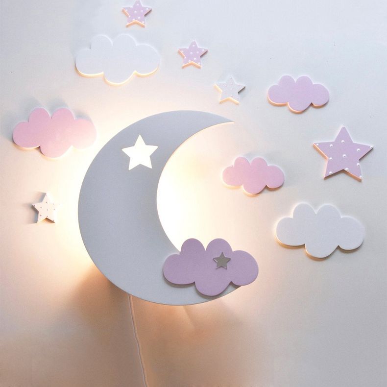 Crescent Cloud Child Schlafzimmer Wandleuchte Acryl -Cartoon -Energieeinsparung LED Wandlampe