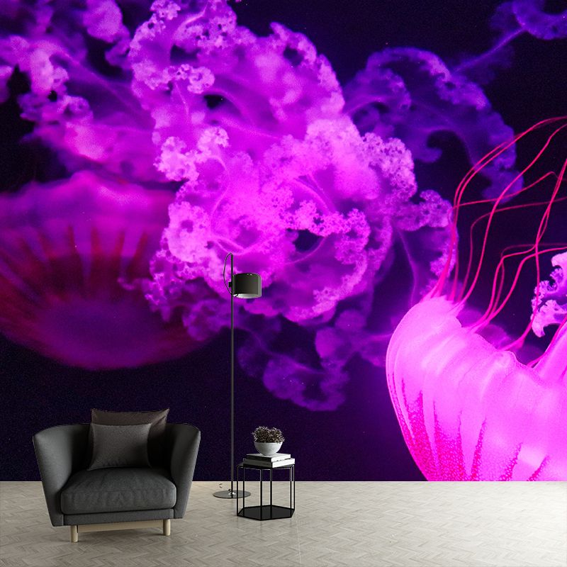 Vintage Wall Mural Jellyfish Patterned Living Room Wall Mural