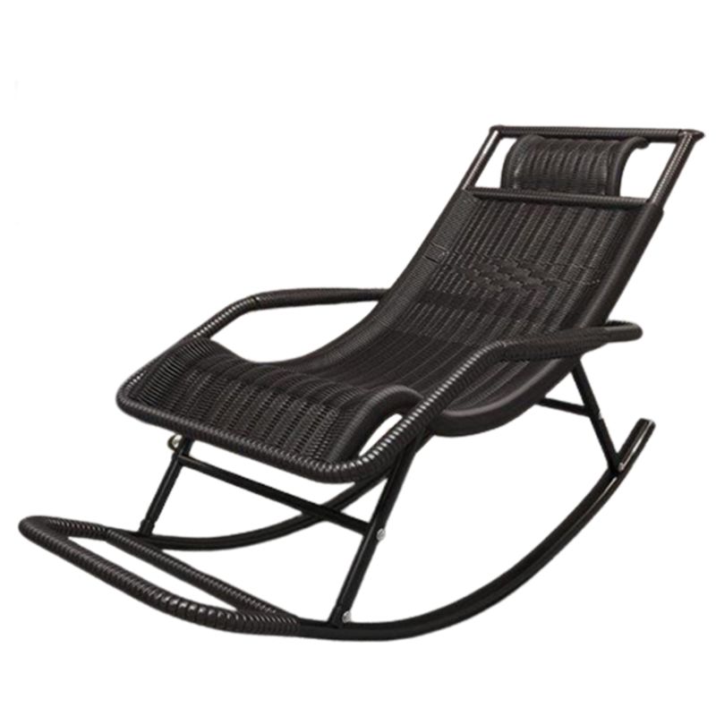 Contemporary Rocker Chair Wicker Reclining Rocking Accent Chair for Living Room