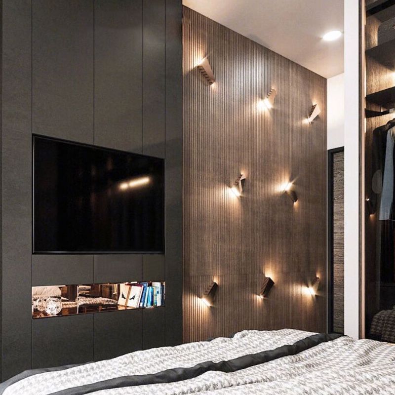 Aluminium minimalisme wandlamp armatuur 1-licht LED SCONCE Licht voor slaapkamer