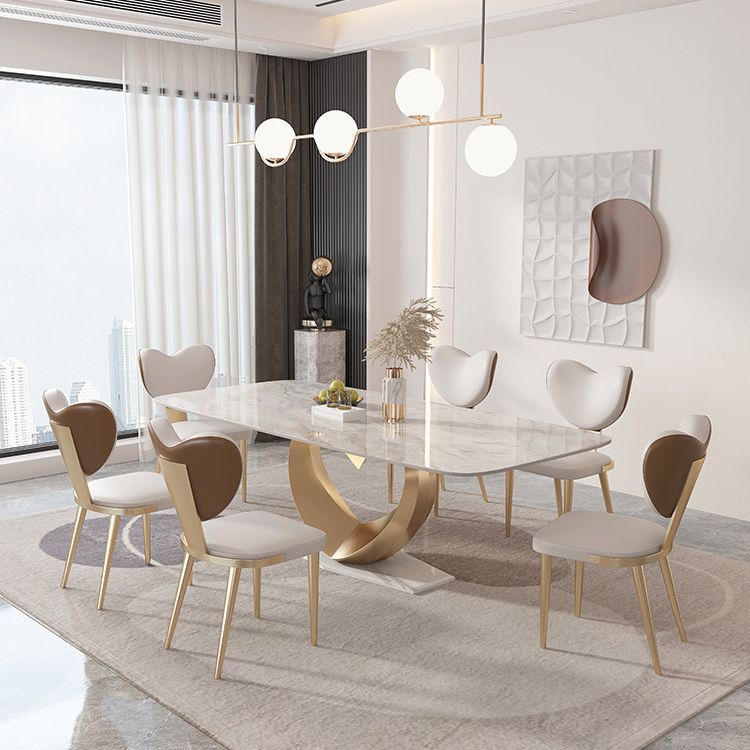 1/2/4/5/7/9 Pieces Rectangle Dining Set Luxurious Sintered Stone Top Dining Table Set
