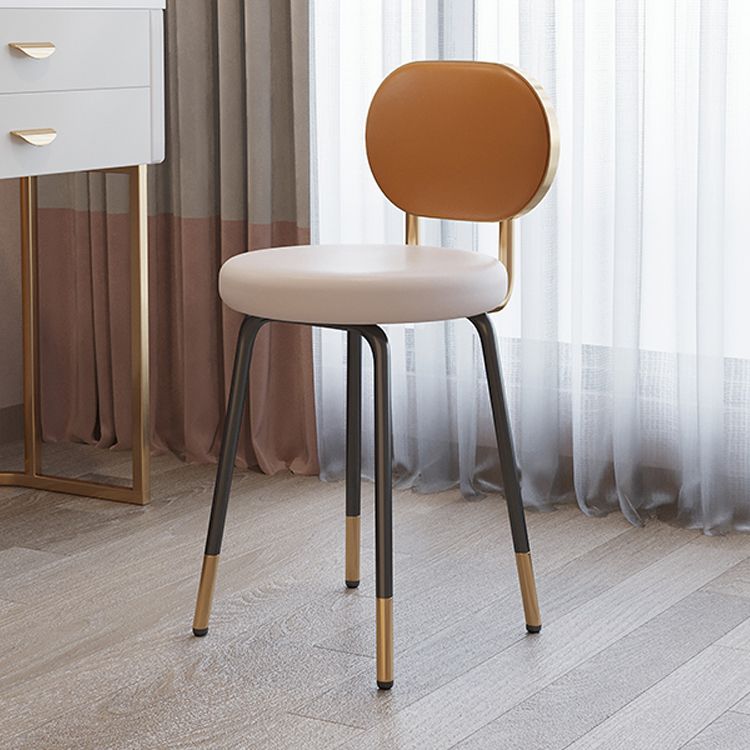 Silla lateral de piel sintética con respaldo abierto de diseño nórdico, sillas sin brazos
