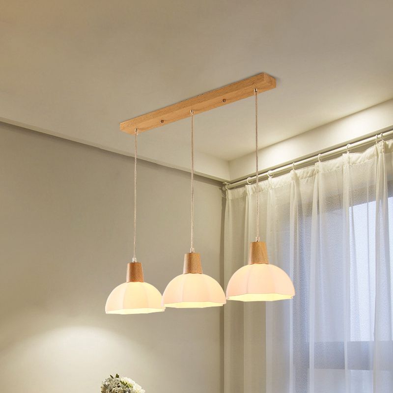 Noordse stijl cirkel hanglamp lamp armatuur houten eetkamer hanger plafondlicht
