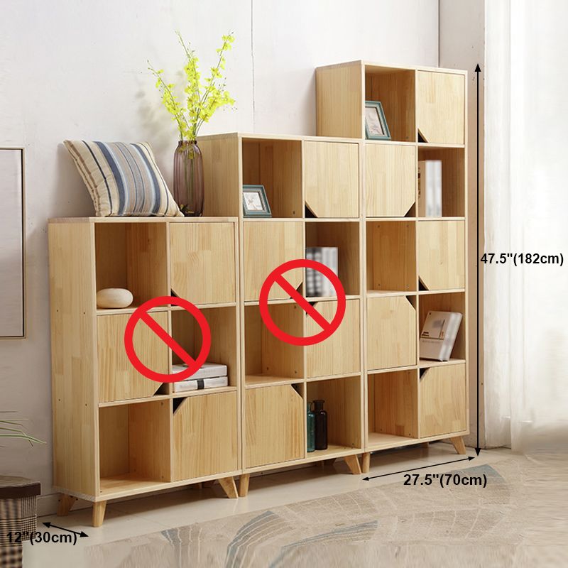 Natural Cube Bücherregal zeitgenössisches Kiefernholzschelf für das Heimbüro