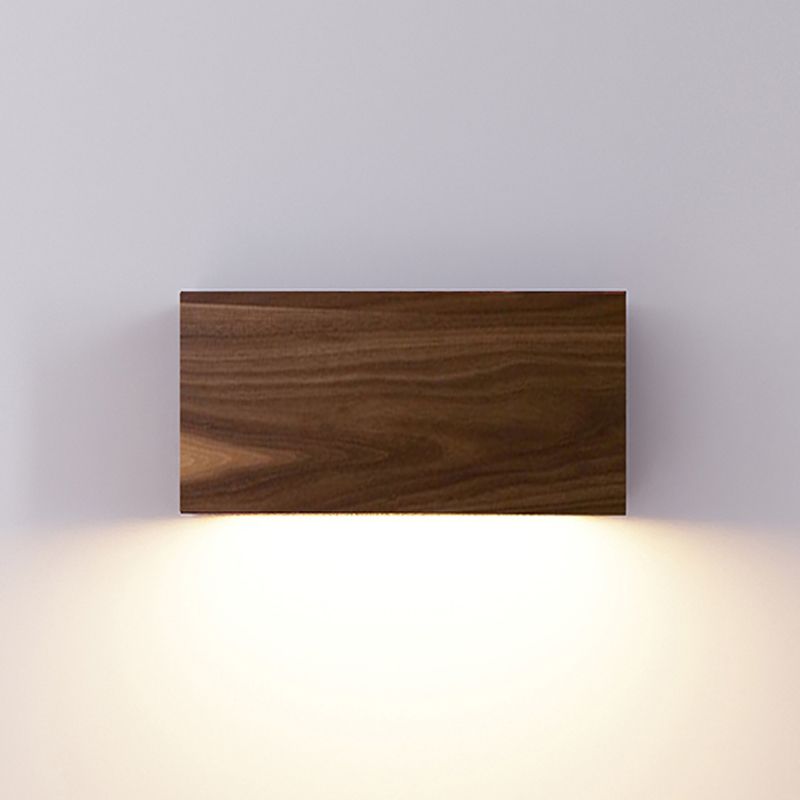 Modern Household Wall Lamp Fixture Wooden Shade Sconce for Bedroom Sitting Room