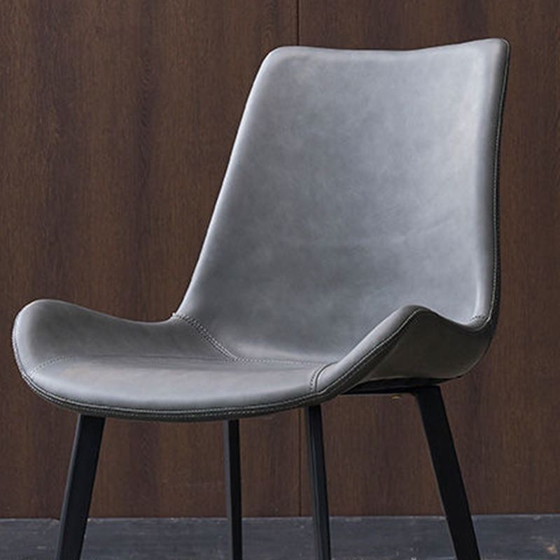 Industrial Style Side Chair Metal Solid Back Dining Room Chair for Kitchen