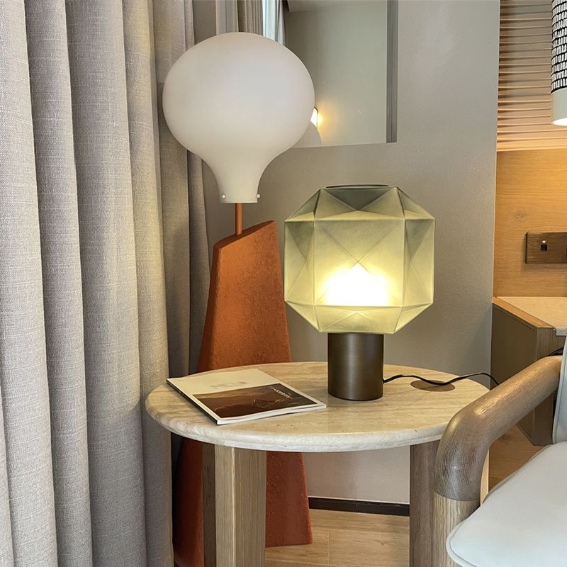Ultra-modern Simplicity Geometric Table Lamp Hand-Blown Glass Nightstand Lamp for Bedroom