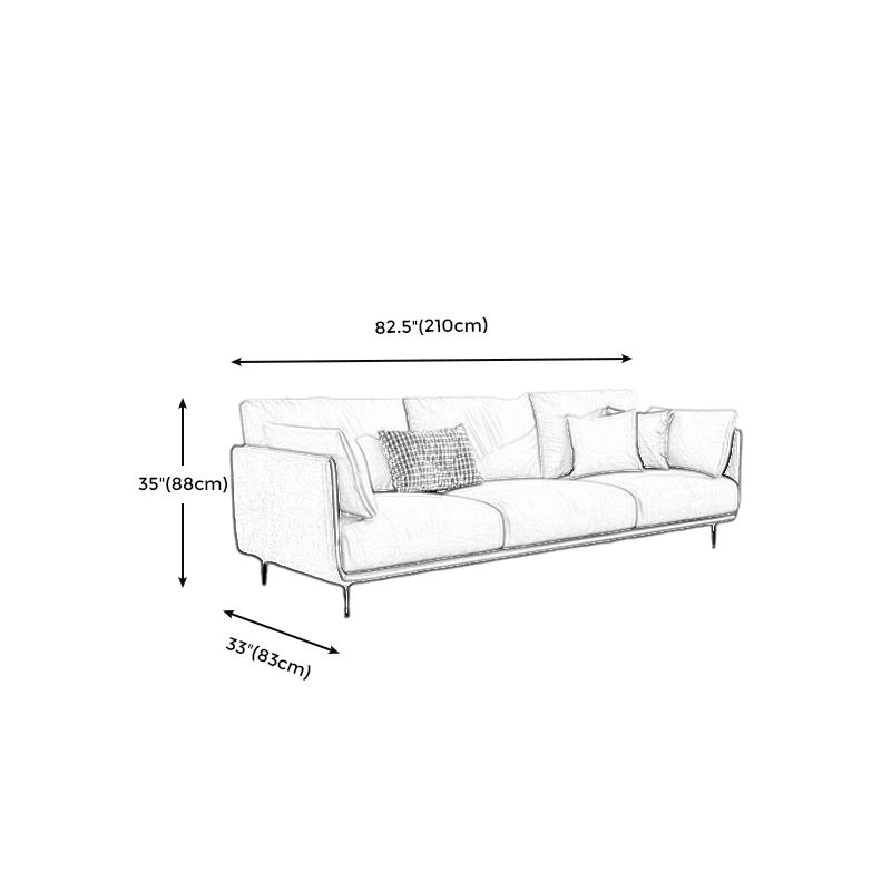 Mid-Century Modern Faux Leather Sofa 34.6"H Scratch-Resistant Couch