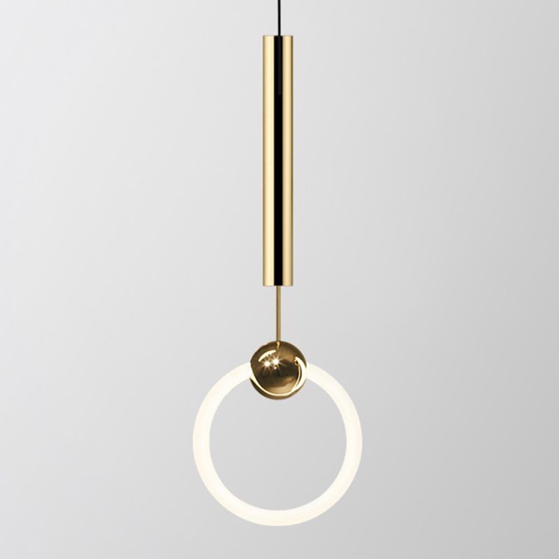 Zeitgenössischer Stil linearer Form Pendelleuchte Light Metal Einer Lichthängelampe in Gold