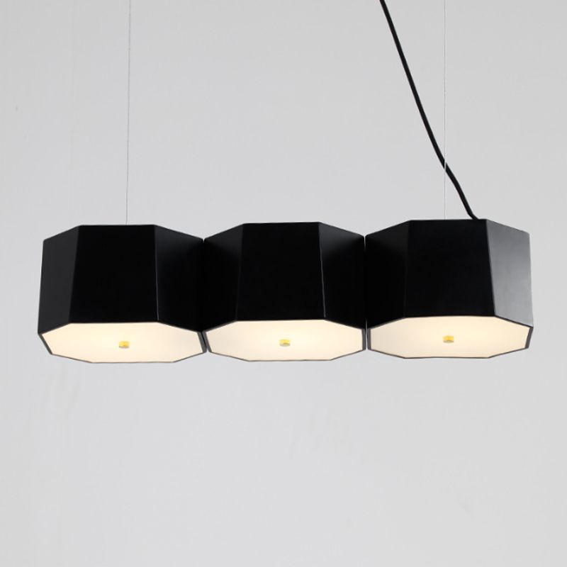 Modern Geometric Metal Kitchen Island Ceiling Light Black Island Hanging Light