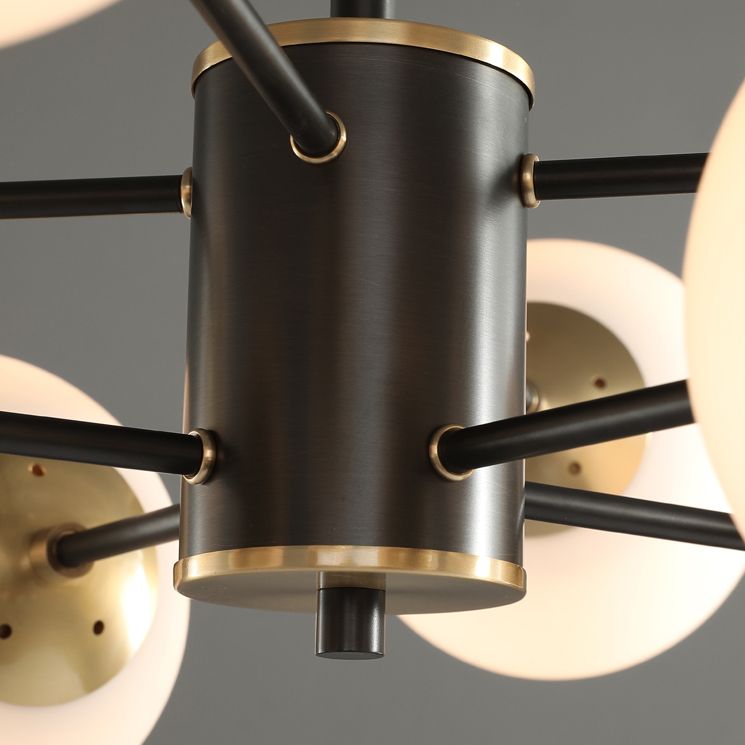 Modern Globe Chandelier Light Fixtures Multi-Head Suspension Pendant Lamps with Glass Shade