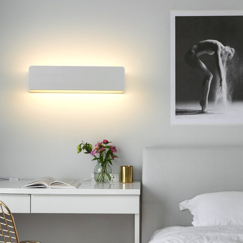 LED Wall Mount Light Metal Wall Sconce Light with Acrylic Shade for Bedroom