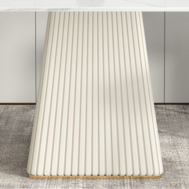 Modern 1/4/5/6/7 Pieces Dining Room Table Rectangle Stone Furniture in White
