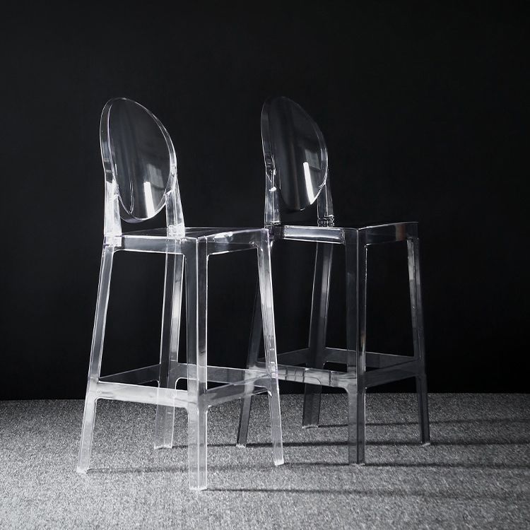 Dining Room Modern Acrylic Barstool 4 Legs Bar Stool with Pedal