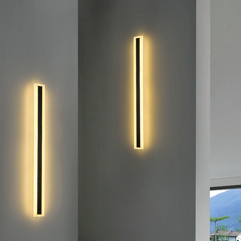Lineare Form Metall Wandleuchte moderne 1 Lichtwandhalterung Beleuchtung in Schwarz