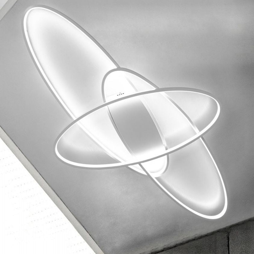 Luminaires semi-affleurants à lumières multiples de style moderne avec anneau en métal