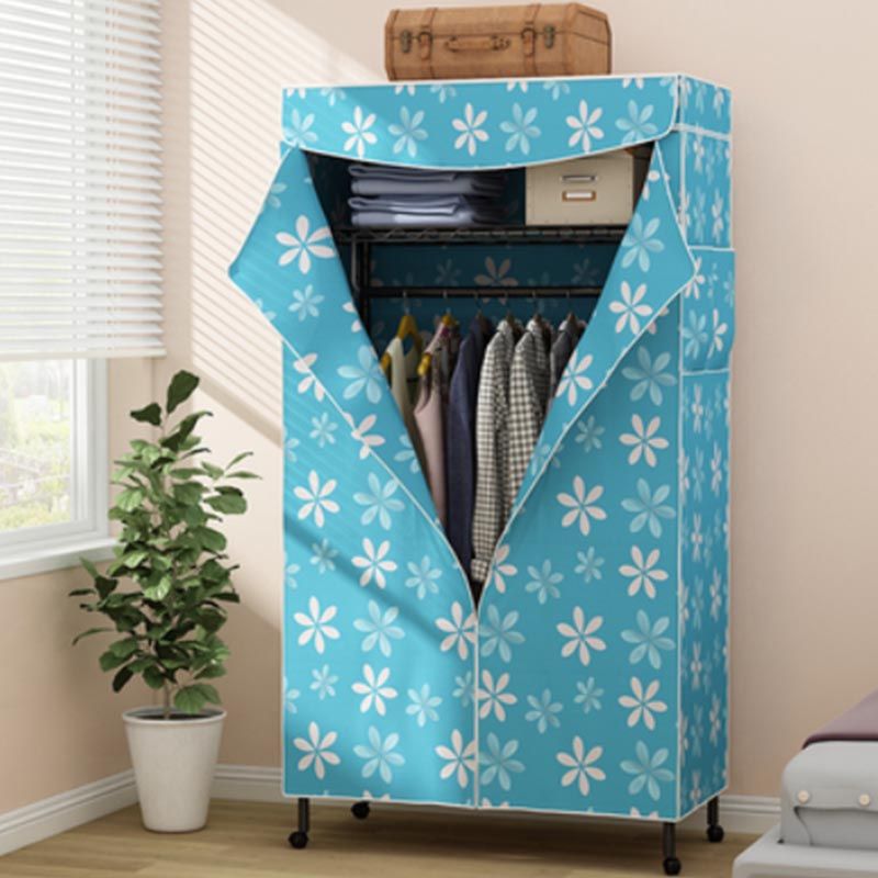 Contemporary Style Steel Wardrobe Adjustable Shelves Wardrobe Closet with Legs