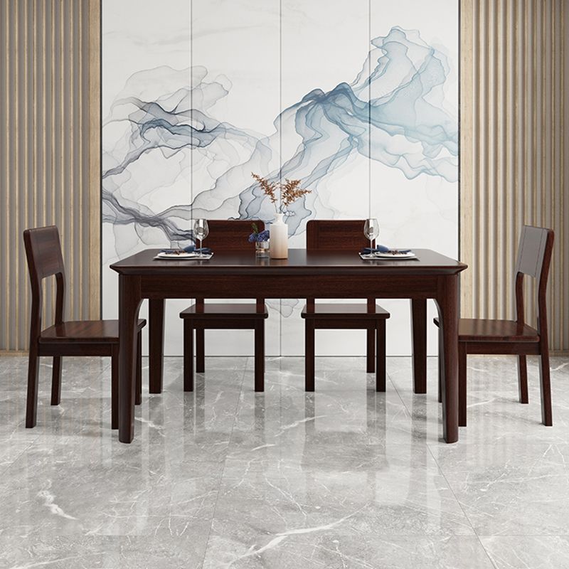 Mesa de comedor de madera maciza estándar industrial, mesa de comedor rectangular para cocina con base de 4 patas