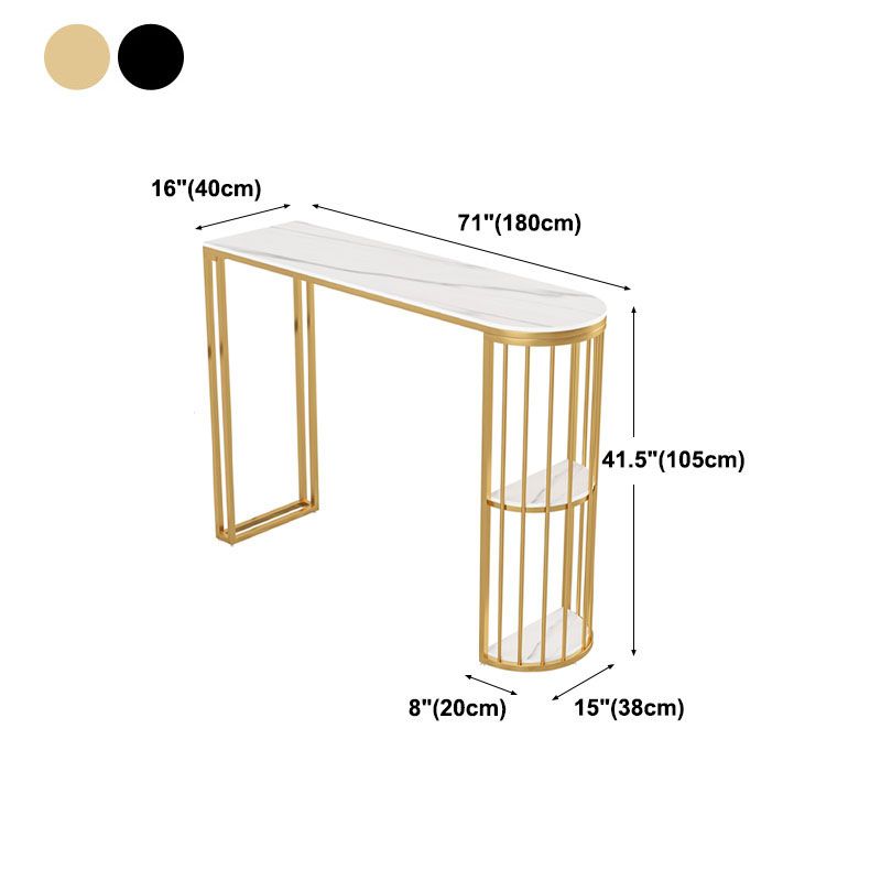 Tavolo da cocktail top in pietra glam in stile 42 pollici in metallo tavolo da base in metallo