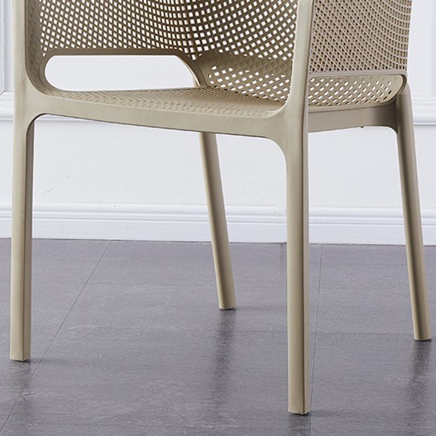 Contemporary Style Stackable Dining Chairs Kitchen Plastic Arm Chair