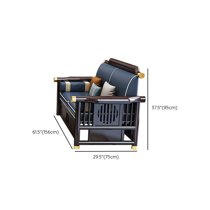 Contemporary Style Wood Frame Faux Leather Sofa For Living Room