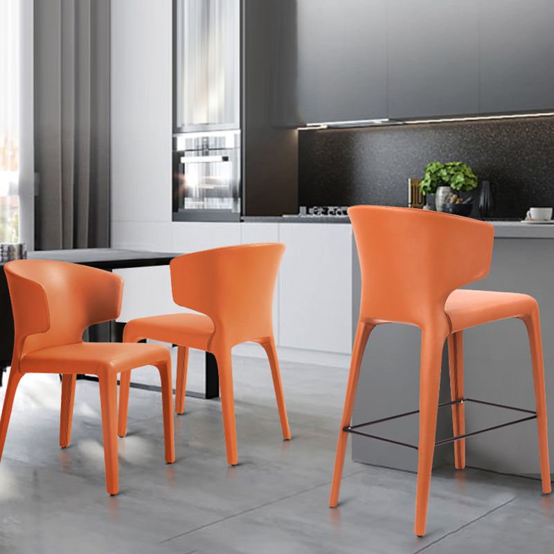 Modern Style Square Seat Barstool PU Leather Counter Bar Stool with Metal Legs