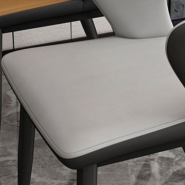Contemporary Linen Dining Chair Open Back Dining Side Furniture in Matte Finish for Home