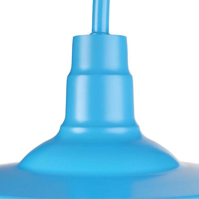 Industrial Stylish Barn Wall Sconce Lamp 1 Bulb Metallic Sconce Wall Lighting with Gooseneck Arm in Blue/Pink, 10"/14" Wide