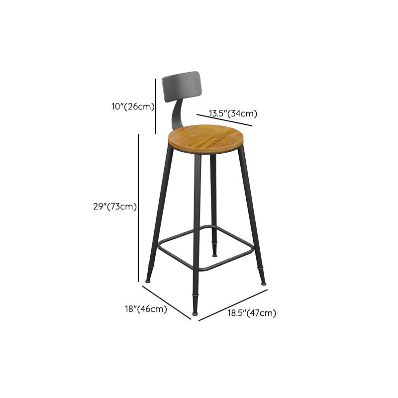 Armless Dining Stools Modern Bar Stools with Black Metal Base