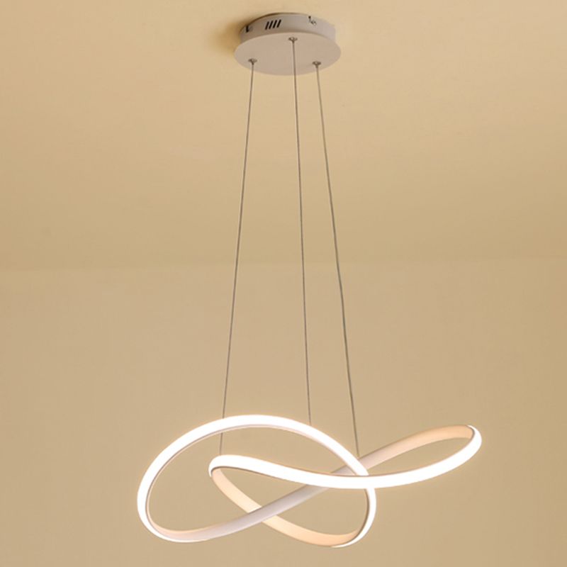 2 Color Optional Twisting Metal Pendant Lamp Simplicity LED Chandelier Light for Office