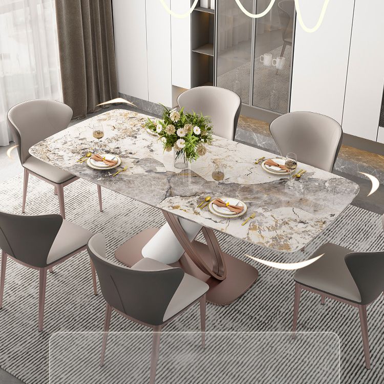 Luxury Sintered Stone Top Dining Set Rectangle 1/2/5/7 Pieces Dining Table with Chairs