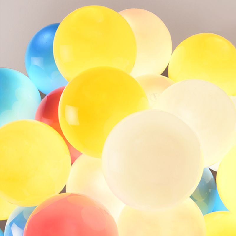Balloon Colored Chandelier Light Simplicity Acrylic Pendant Light for Child Room