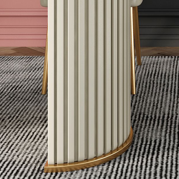 Glam Style Oval Table Sintered Stone Table with Metal Legs for Home
