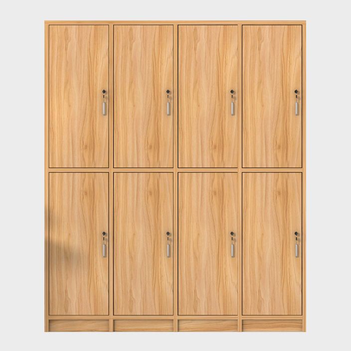 Light Wood Finish Contemporary Storage Cabinet Engineered Wood Indoor Cabinet