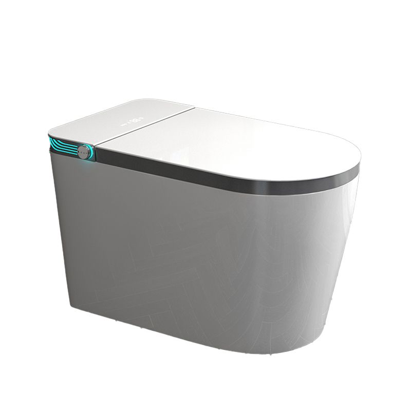 Modern Floor Mount Bidet with Tank and Heated Seat in White Finish