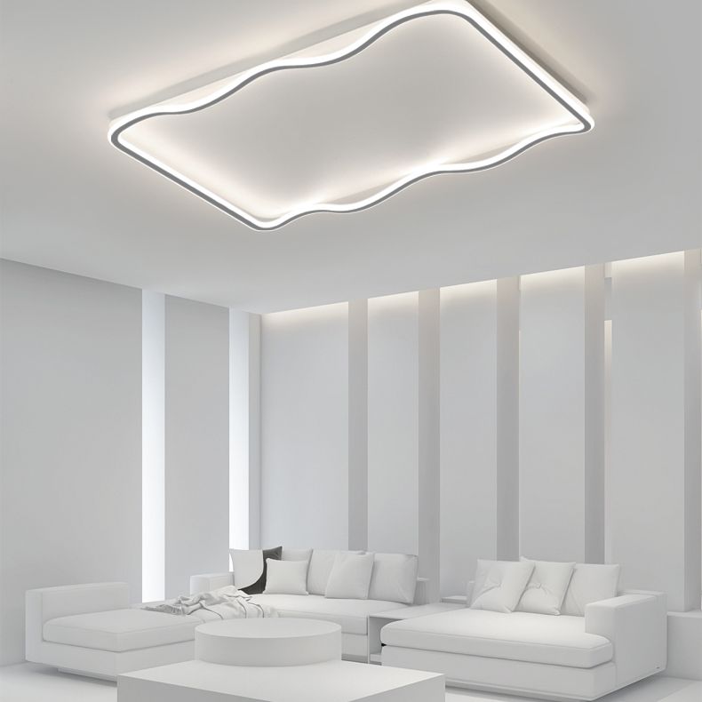 Minimalism Metal Flush Mount 1-Light Squared Flush Ceiling Light for Living Room