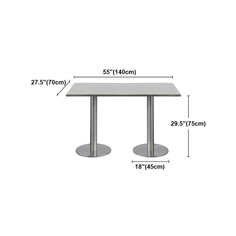 Industrial Style Dining Site Table Stainless Steel Dining Room Collection