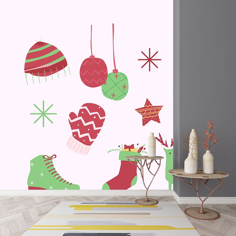 Cartoon Mural Wallpaper Christmas Illustration Indoor Wall Mural