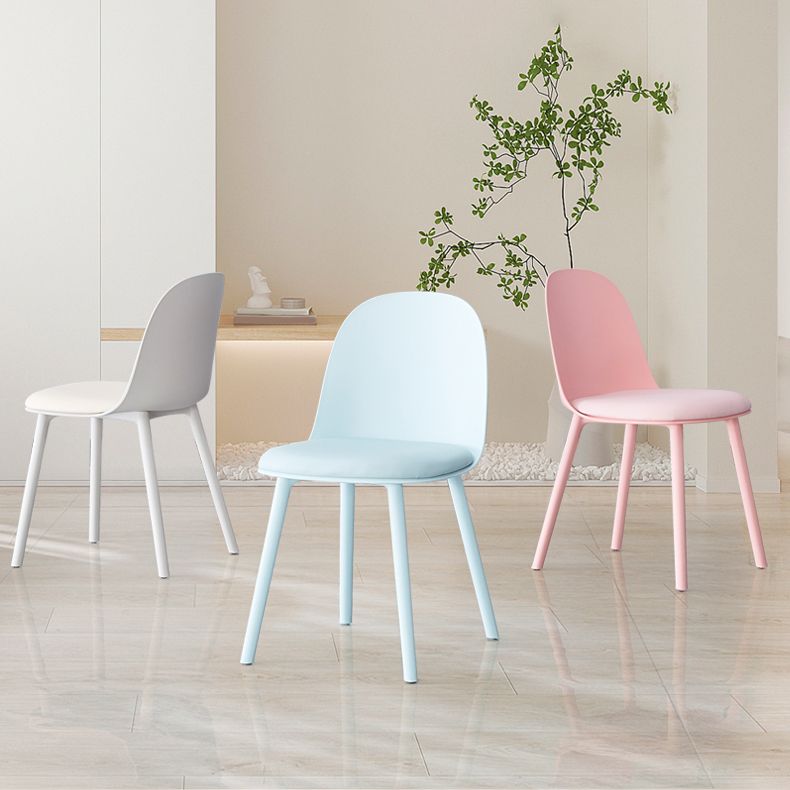 Modern Armless Dining Chairs Plastic Side Chair for Dining Room