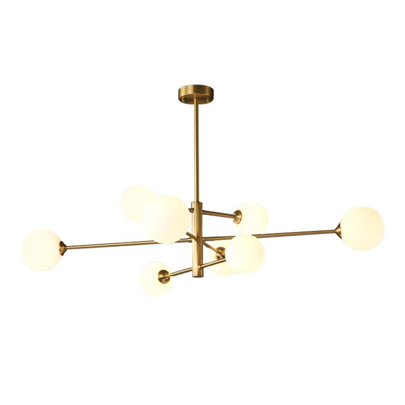 Lumo lampadario a forma di globo in vetro Flaccura illuminata moderna a soffitto a sospensione bianca