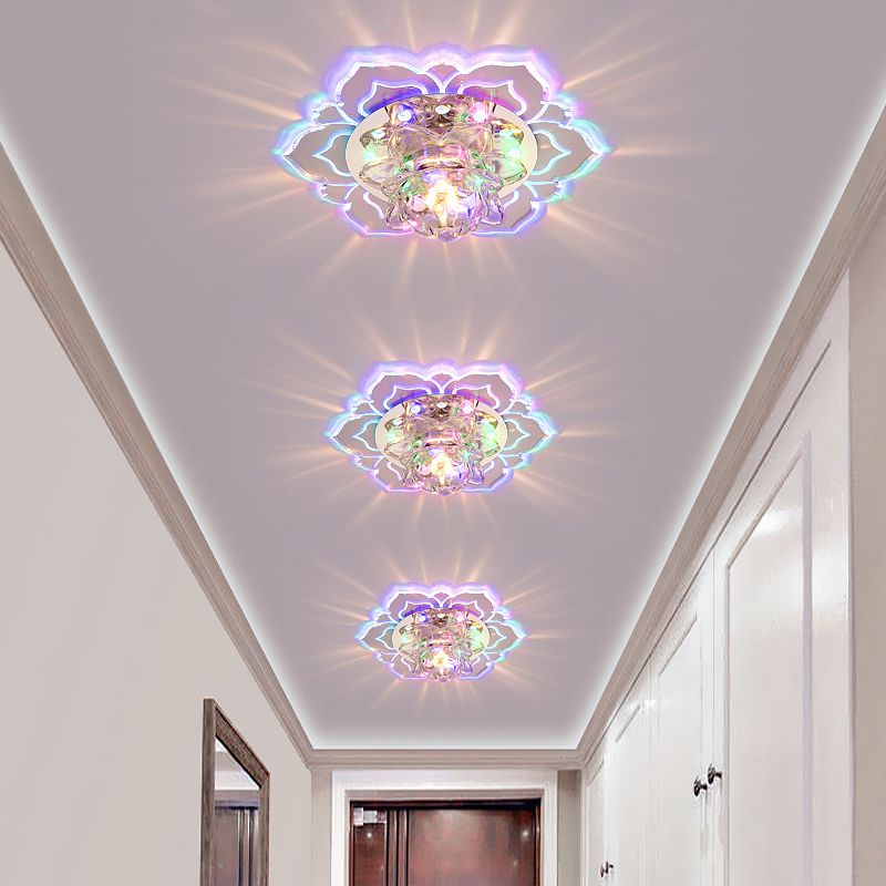Clear Blossom LED Flush Mount Moderne Crystal Flushmount Plafond Licht voor Hal
