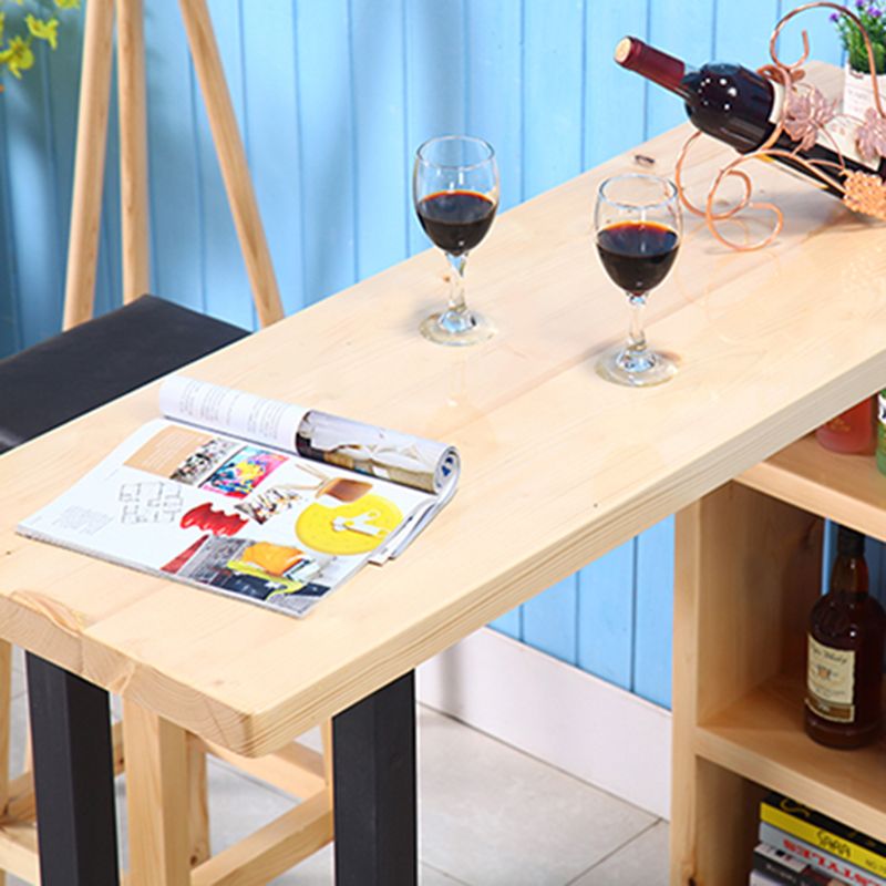 Modern Rectangle Bar Table Set 1/3 Pcs Wooden Brown Bar Table Set