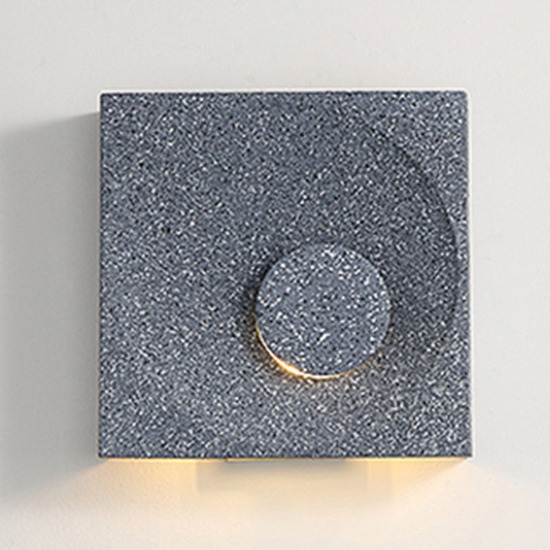Modern Style Cement Wall Sconce Square Shape Wall Light for Living Room