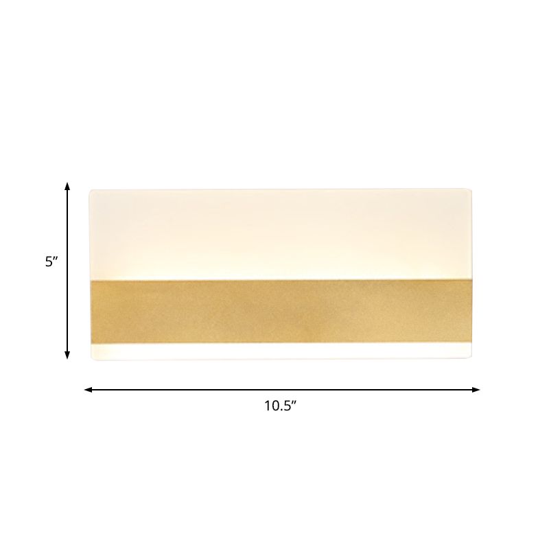 Simplicity Cuboid LED Wall Sconce Acrylic Golden Wall Mounted Lamp in White/Warm Light