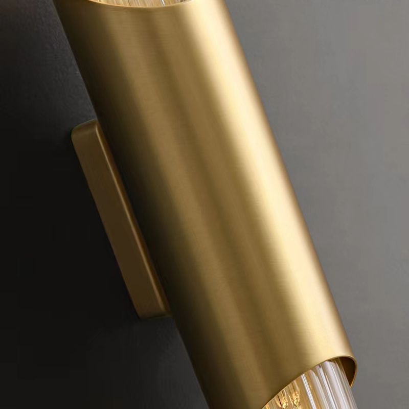 Linear Shape Metal Vanity Sconce Light Modern Style 2-Lights Vanity Mirror Lights in Gold