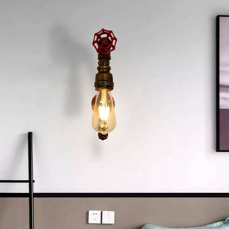 Industrial Wall Sconce Pipe Shape Wall Light with Metal Shade for Bedroom