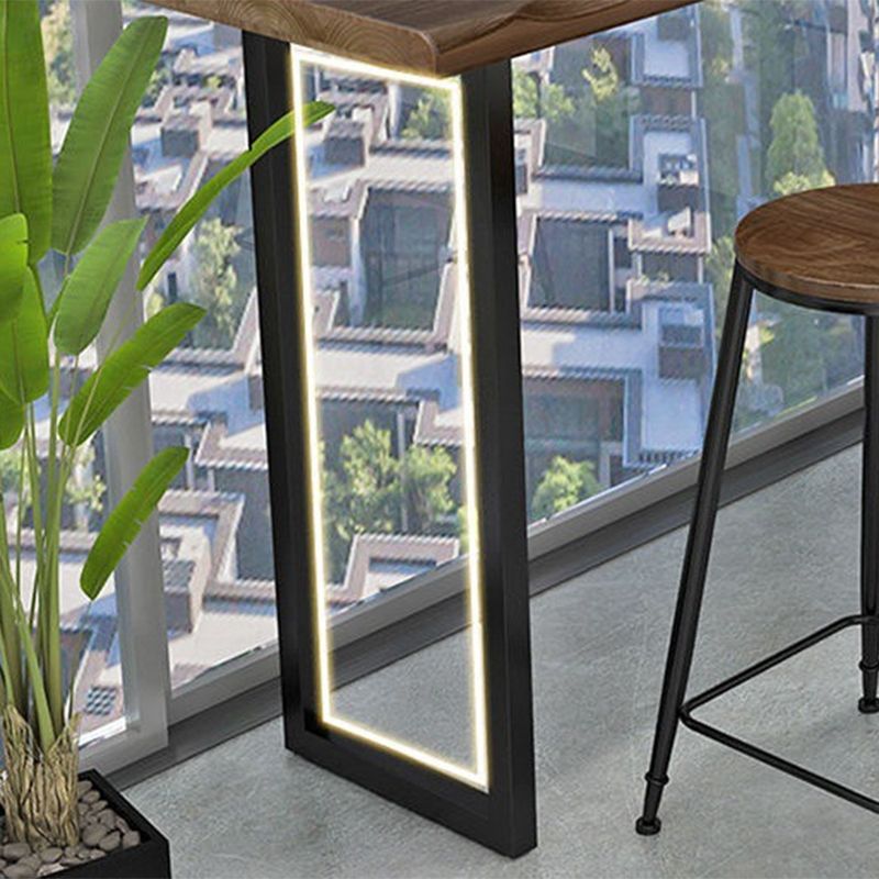 Industrial Style Bar Table Pine Solid Wood Double Pedestal Bar Dining Table