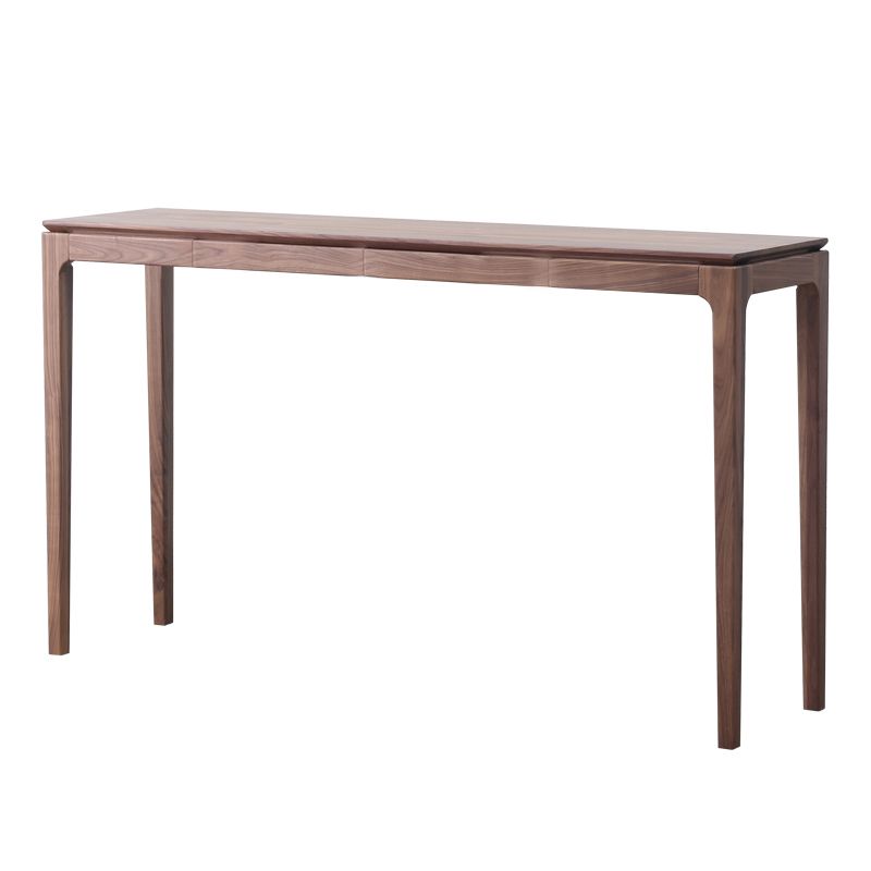 Mid-Century Modern Sofa Table 4 Legs Wood Rectangle Storage Walnut Console Table