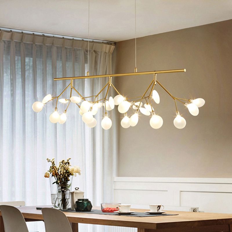 Adjustable Hanging Cord 27 Lights Island Lighting Modern Firefly Metal Pendant for Bedroom