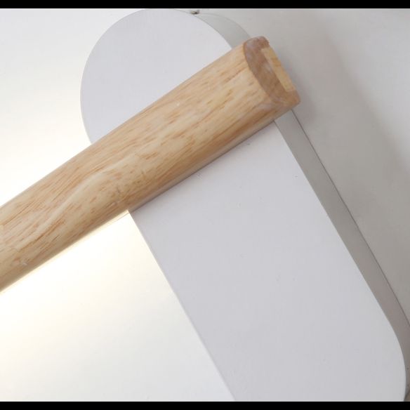 Wooden Round Bar Wall Mounted Vanity Light Nordic Style Vanity Fixture for Bathroom